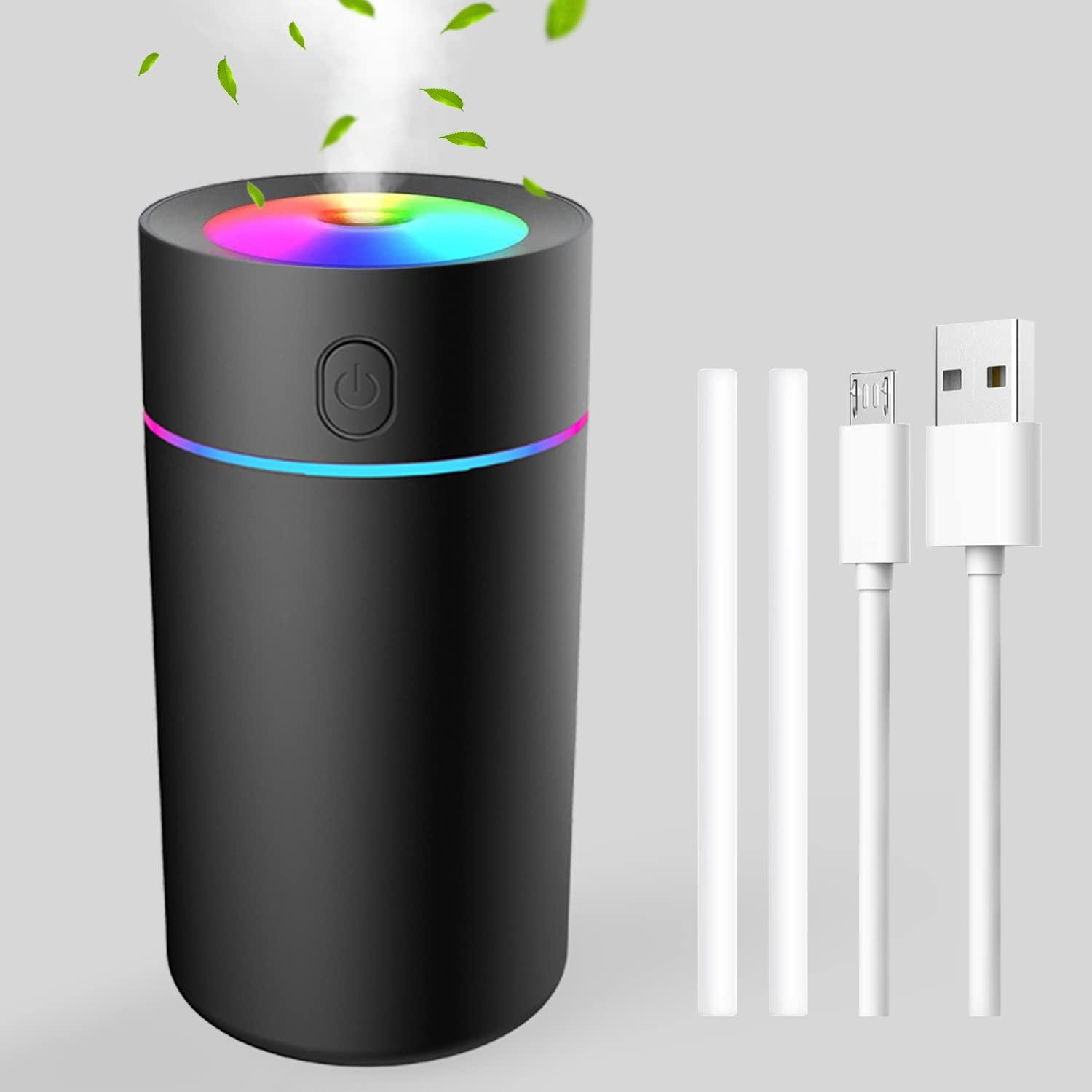220mL Mist Humidifier LED 7 Colorful Quiet USB Car